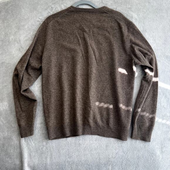 Black Brown 1826 100% Large Cashmere Sweater V Neck Pullover Old Money - Picture 5 of 9